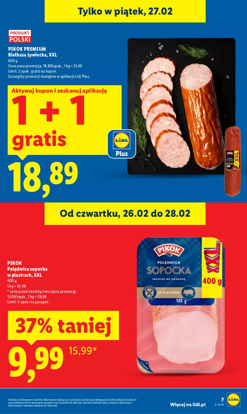 Gazetka promocyjna Lidl - Oferta ważna od 26.02 do 28.02 - ważna 26.02 do 28.02.2026 - strona 7 - produkty: Gra, Kiełbasa, PIKOK, Polędwica