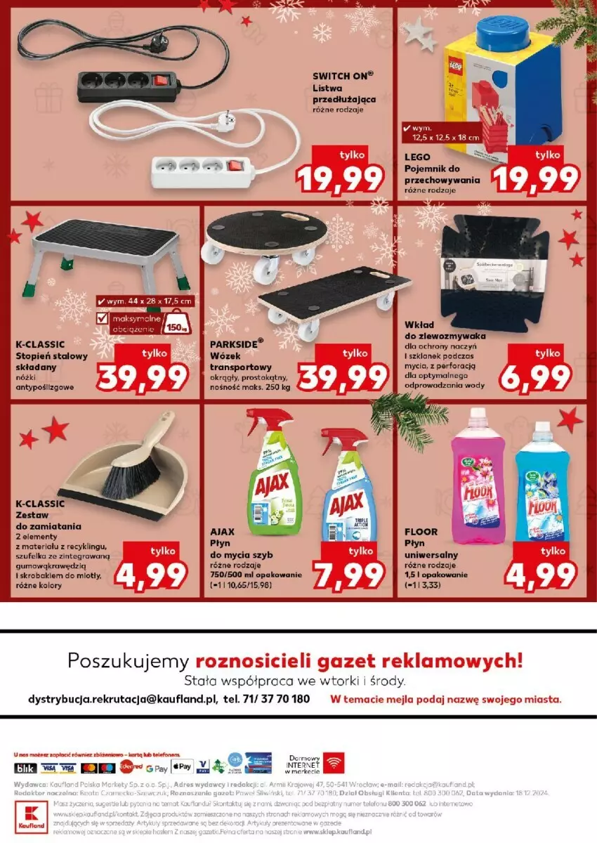 Gazetka promocyjna Kaufland - ważna 19.12 do 24.12.2024 - strona 14 - produkty: LEGO, Listwa, Por, Sport, Szufelka, Top, Tran, Wózek, Zlew, Zlewozmywak