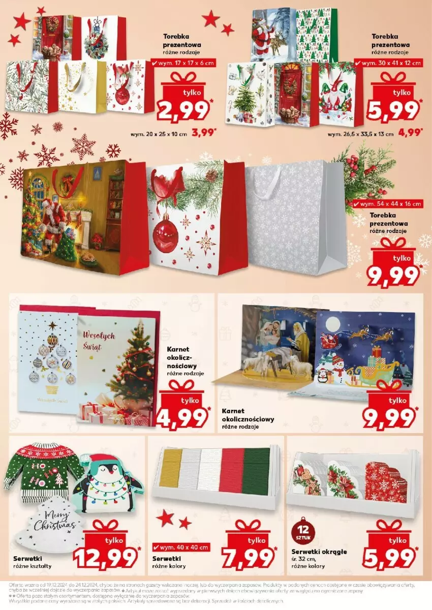 Gazetka promocyjna Kaufland - ważna 19.12 do 24.12.2024 - strona 29 - produkty: Ser, Serwetki, Torebka