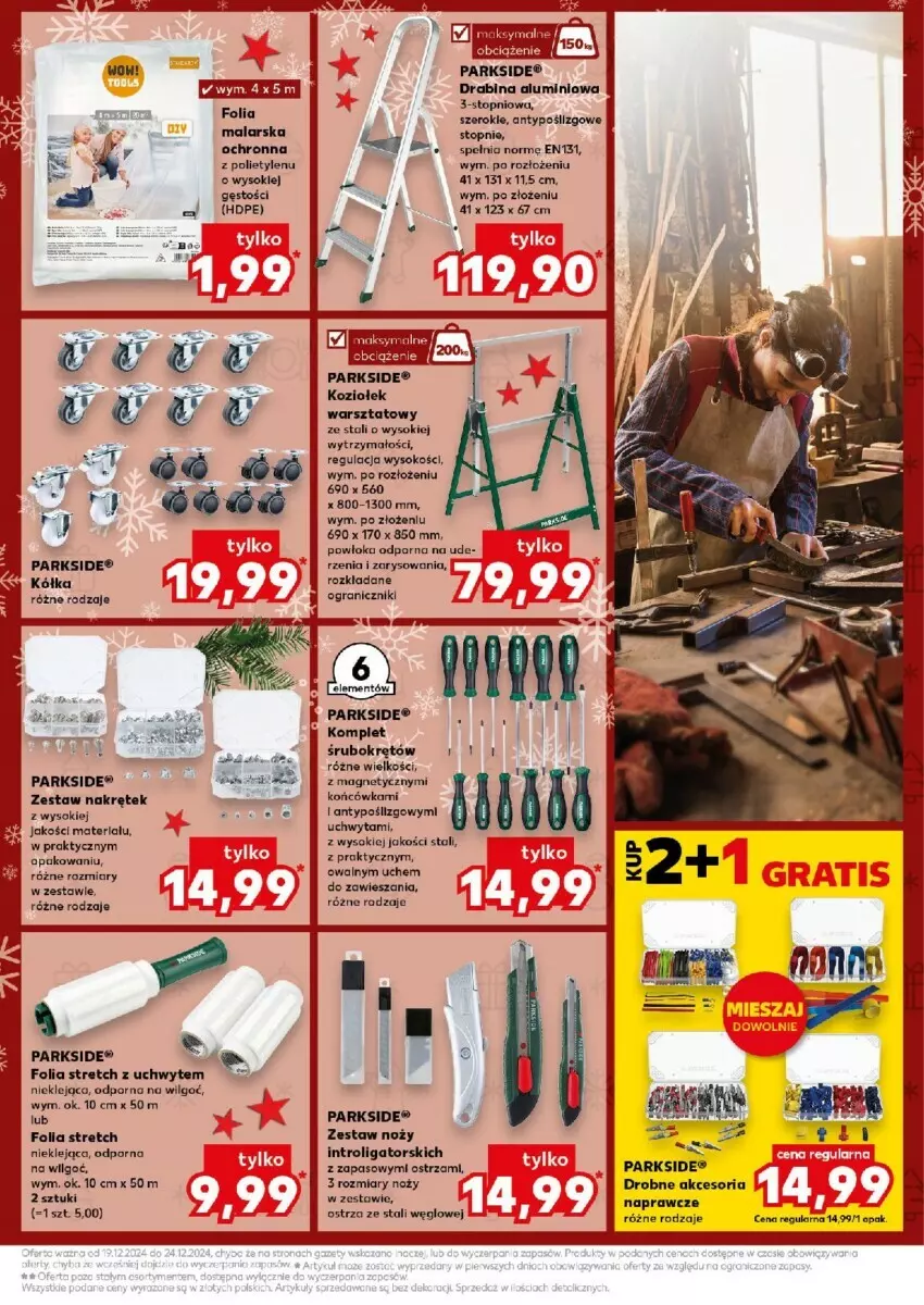 Gazetka promocyjna Kaufland - ważna 19.12 do 24.12.2024 - strona 36 - produkty: Drabina, Gra, Klej, LG, Noż, Parkside, Por, Sok, Top