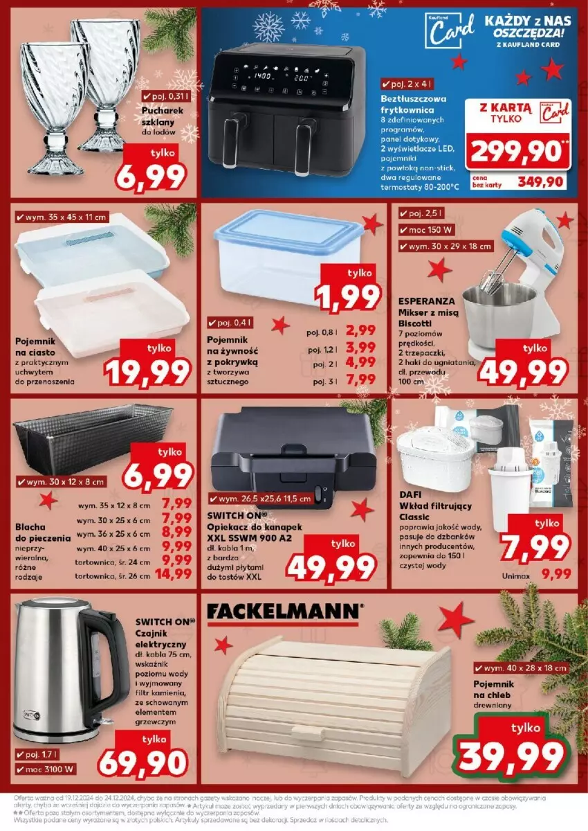 Gazetka promocyjna Kaufland - ważna 19.12 do 24.12.2024 - strona 40 - produkty: Blacha do pieczenia, Czajnik, Czajnik elektryczny, Fa, Opiekacz do kanapek, Piec, Płyta, Pojemnik, Tortownica, Wkład filtrujący