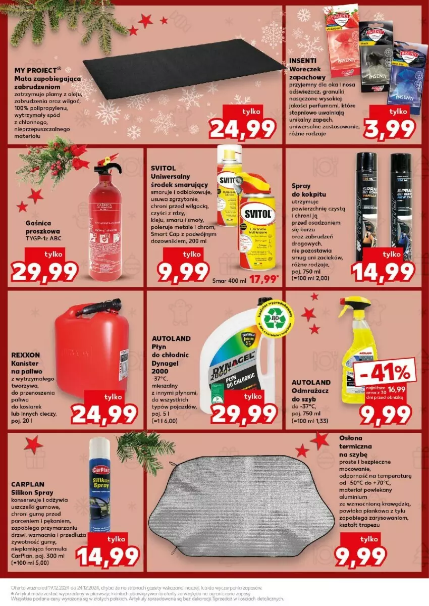 Gazetka promocyjna Kaufland - ważna 19.12 do 24.12.2024 - strona 9 - produkty: Dozownik, Gaśnica, Gra, Klej, LG, Odmrażacz do szyb, Olej, Perfum, Piec, Pojazd, Por, Ser, Sok