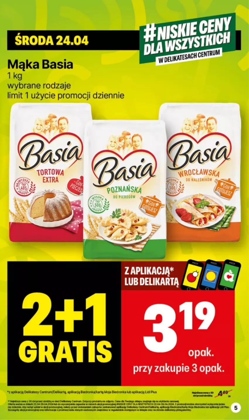 Gazetka promocyjna Delikatesy Centrum - NOWA GAZETKA Delikatesy Centrum od 22 kwietnia! 22-28.04.2024 - ważna 22.04 do 28.04.2024 - strona 5 - produkty: Basia, Mąka, Rum