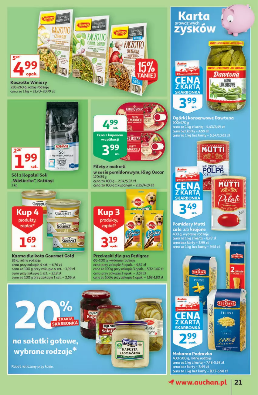 Gazetka promocyjna Auchan - Hiperoszczędzanie z markami Auchan Hipermarkety - ważna 30.09 do 06.10.2021 - strona 21 - produkty: Gourmet Gold, Pedigree, Przekąski dla psa, Sos, Winiary