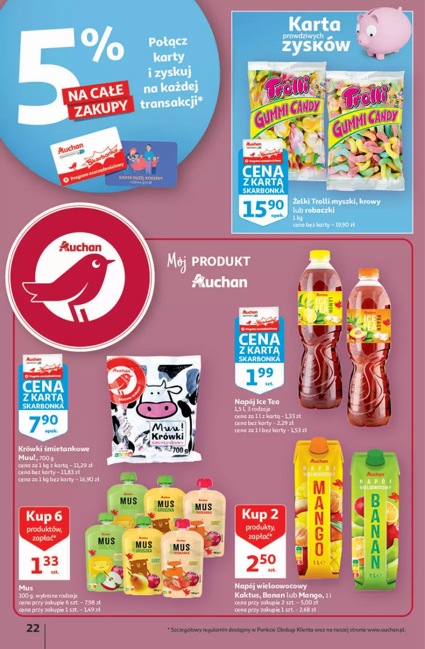 Gazetka promocyjna Auchan - Hiperoszczędzanie z markami Auchan Hipermarkety - ważna 30.09 do 06.10.2021 - strona 22 - produkty: Mus