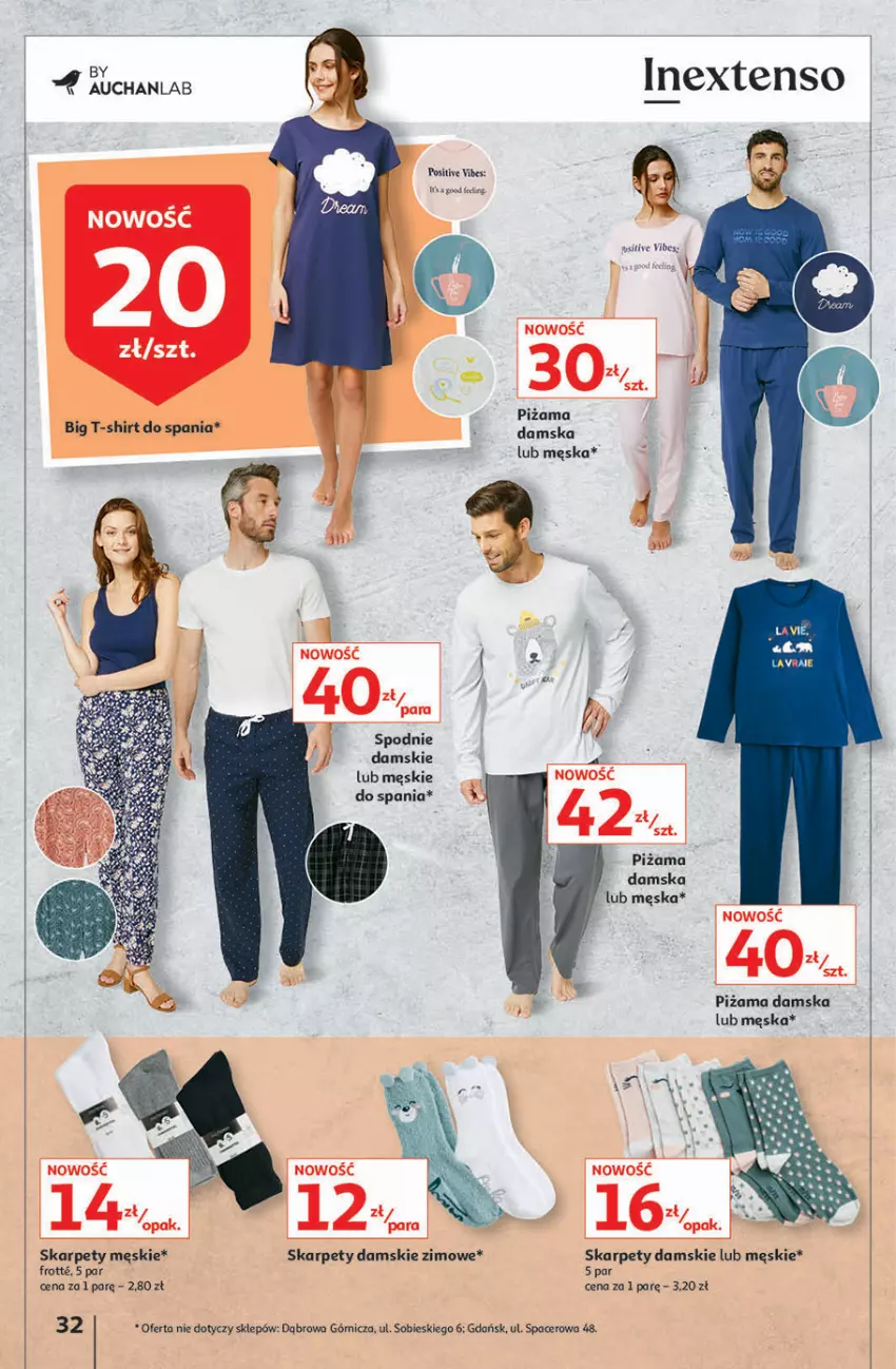 Gazetka promocyjna Auchan - Hiperoszczędzanie z markami Auchan Hipermarkety - ważna 30.09 do 06.10.2021 - strona 32 - produkty: Acer, Clin, Karp, Piżama, Spodnie, T-shirt
