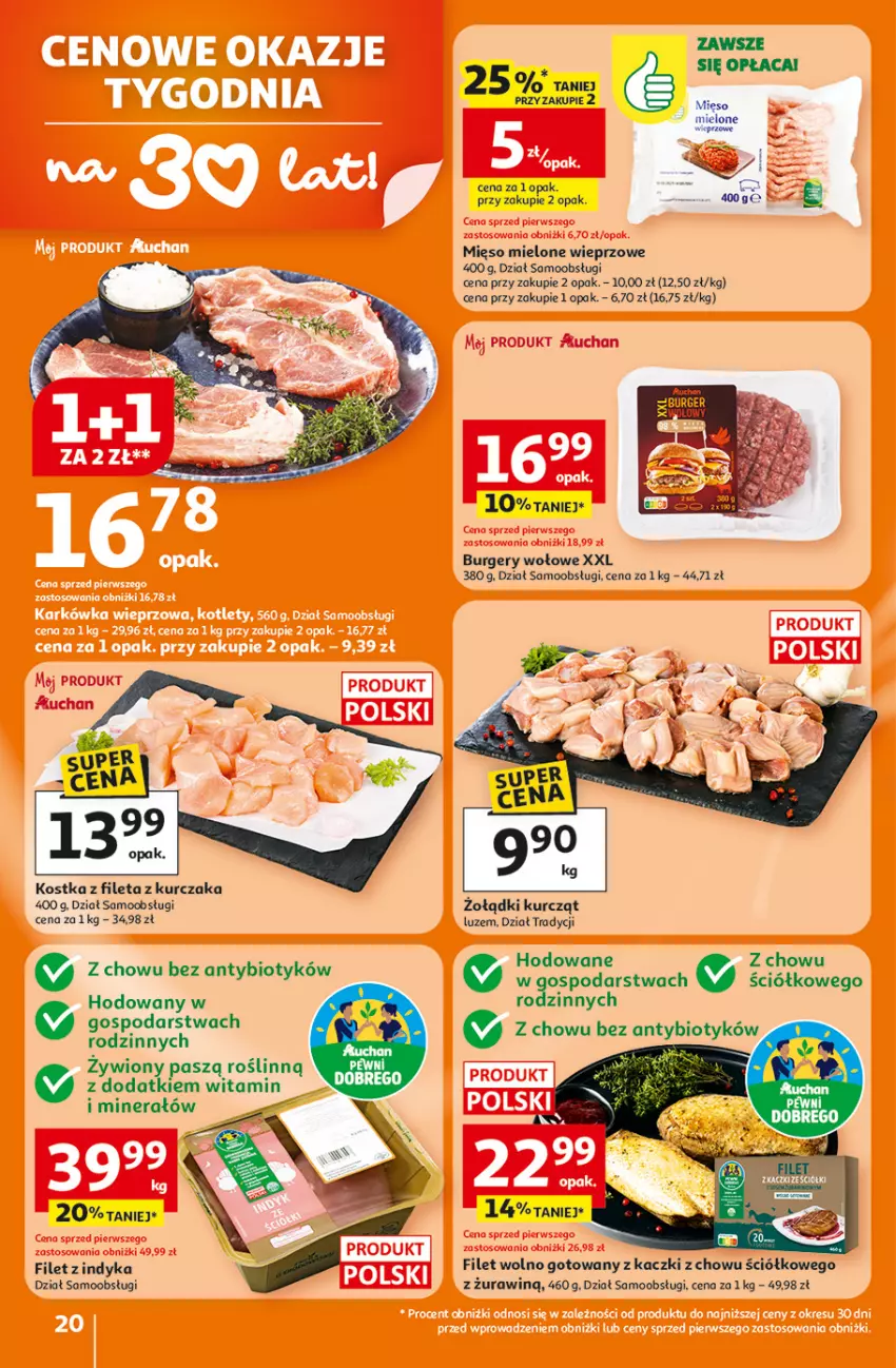 Gazetka promocyjna Auchan - 30 Lat Hipermarket - ważna 05.02 do 11.02.2026 - strona 20 - produkty: Burger, Kurczak, Mięso, Mięso mielone, Odol