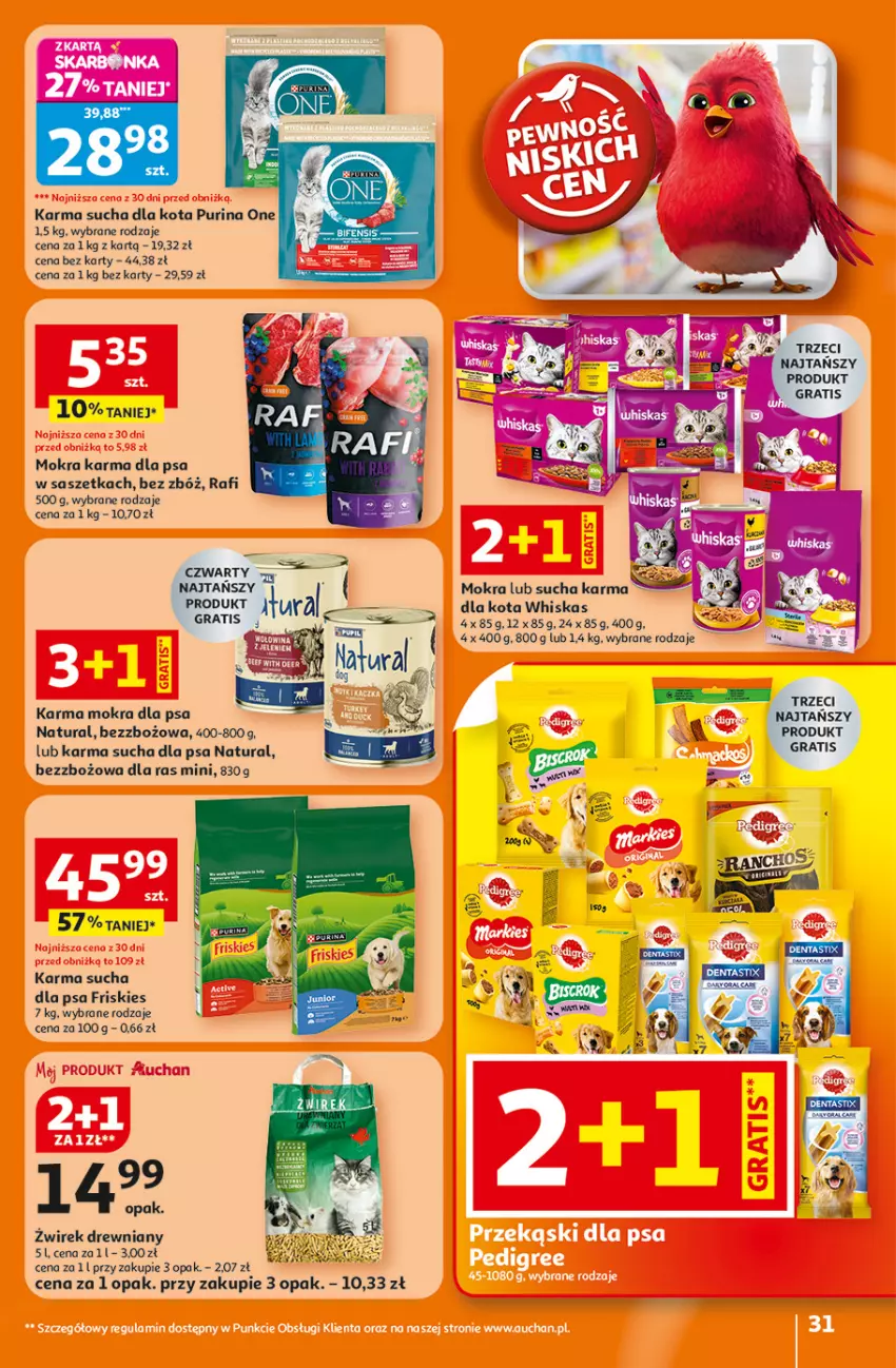 Gazetka promocyjna Auchan - 30 Lat Hipermarket - ważna 05.02 do 11.02.2026 - strona 31 - produkty: Friskies, Gra, Mokra karma, Pur, Purina, Sucha karma, Whiskas