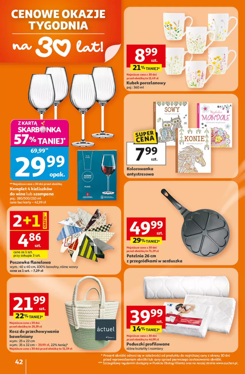Gazetka promocyjna Auchan - 30 Lat Hipermarket - ważna 05.02 do 11.02.2026 - strona 42 - produkty: Kolorowanka, Kosz, Kubek, Patelnia, Por, Poszewka, Ser