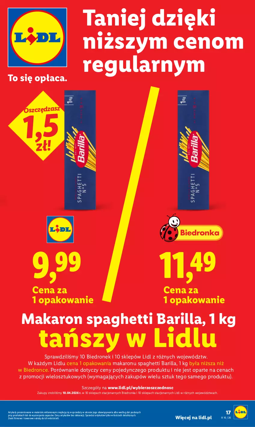 Gazetka promocyjna Lidl - Gazetka ważna od 16.04 do 18.04 - ważna 16.04 do 18.04.2026 - strona 17 - produkty: Barilla, Makaron, Por, Spaghetti