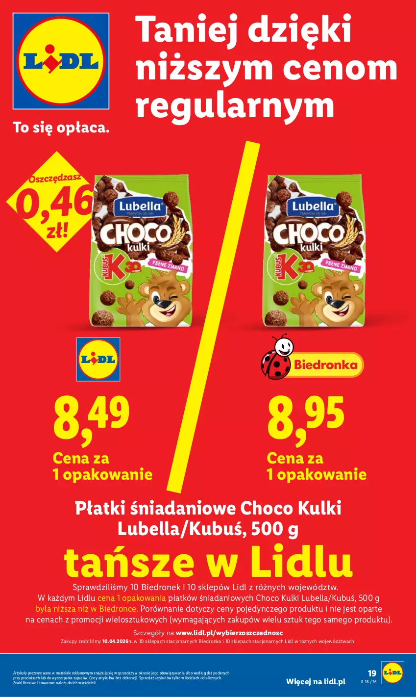 Gazetka promocyjna Lidl - Gazetka ważna od 16.04 do 18.04 - ważna 16.04 do 18.04.2026 - strona 19 - produkty: Bell, Bella, Danio, Kubuś, Lubella, Por