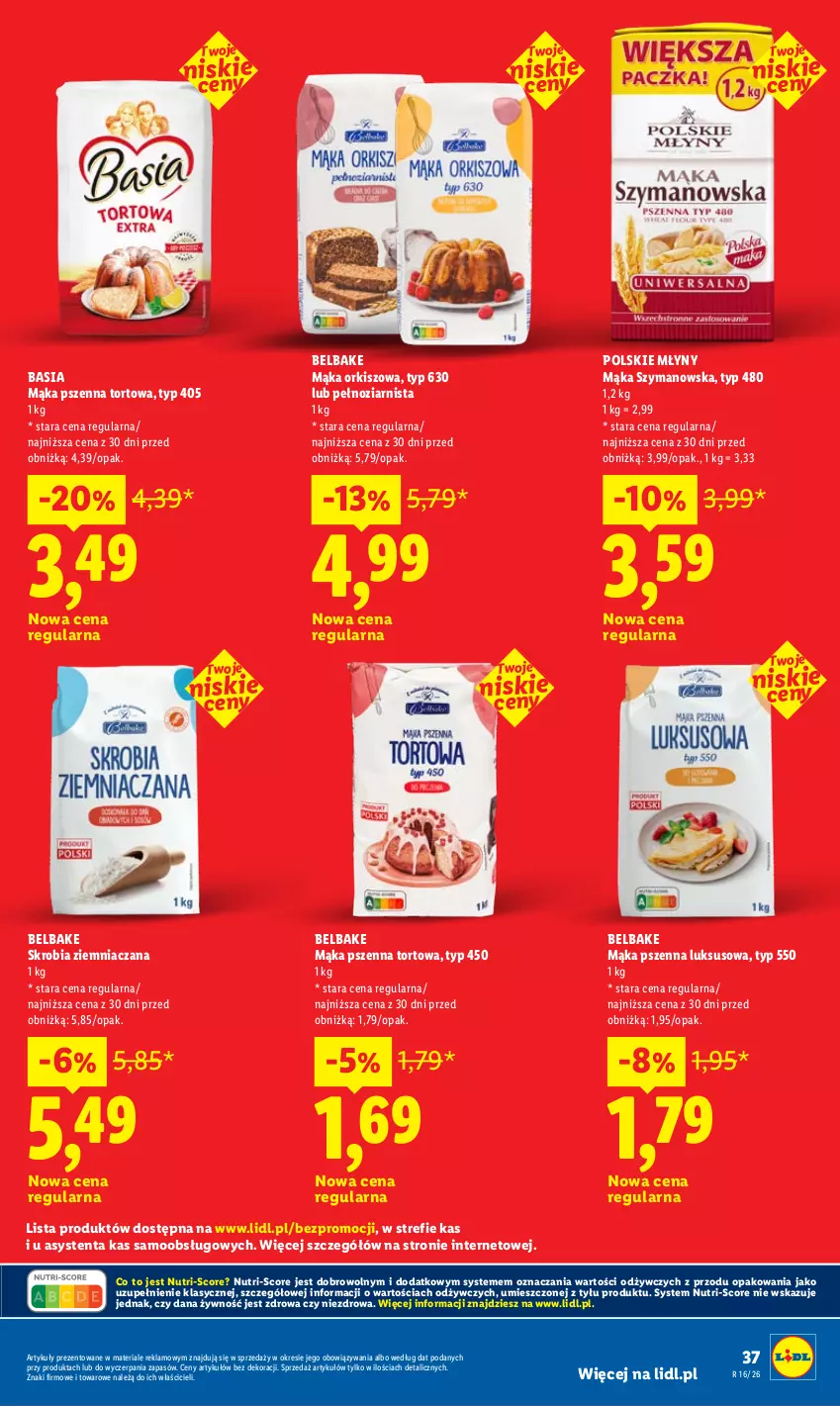 Gazetka promocyjna Lidl - Gazetka ważna od 16.04 do 18.04 - ważna 16.04 do 18.04.2026 - strona 37 - produkty: Basia, Mąka, Mąka pszenna, Polskie Młyny, Skrobia ziemniaczana