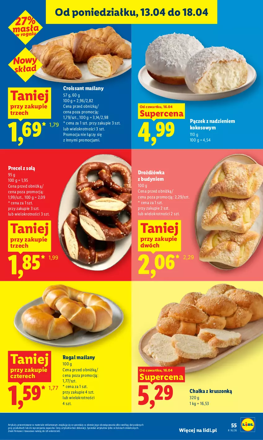 Gazetka promocyjna Lidl - Gazetka ważna od 16.04 do 18.04 - ważna 16.04 do 18.04.2026 - strona 55 - produkty: Croissant, Kokos, Pączek, Rogal