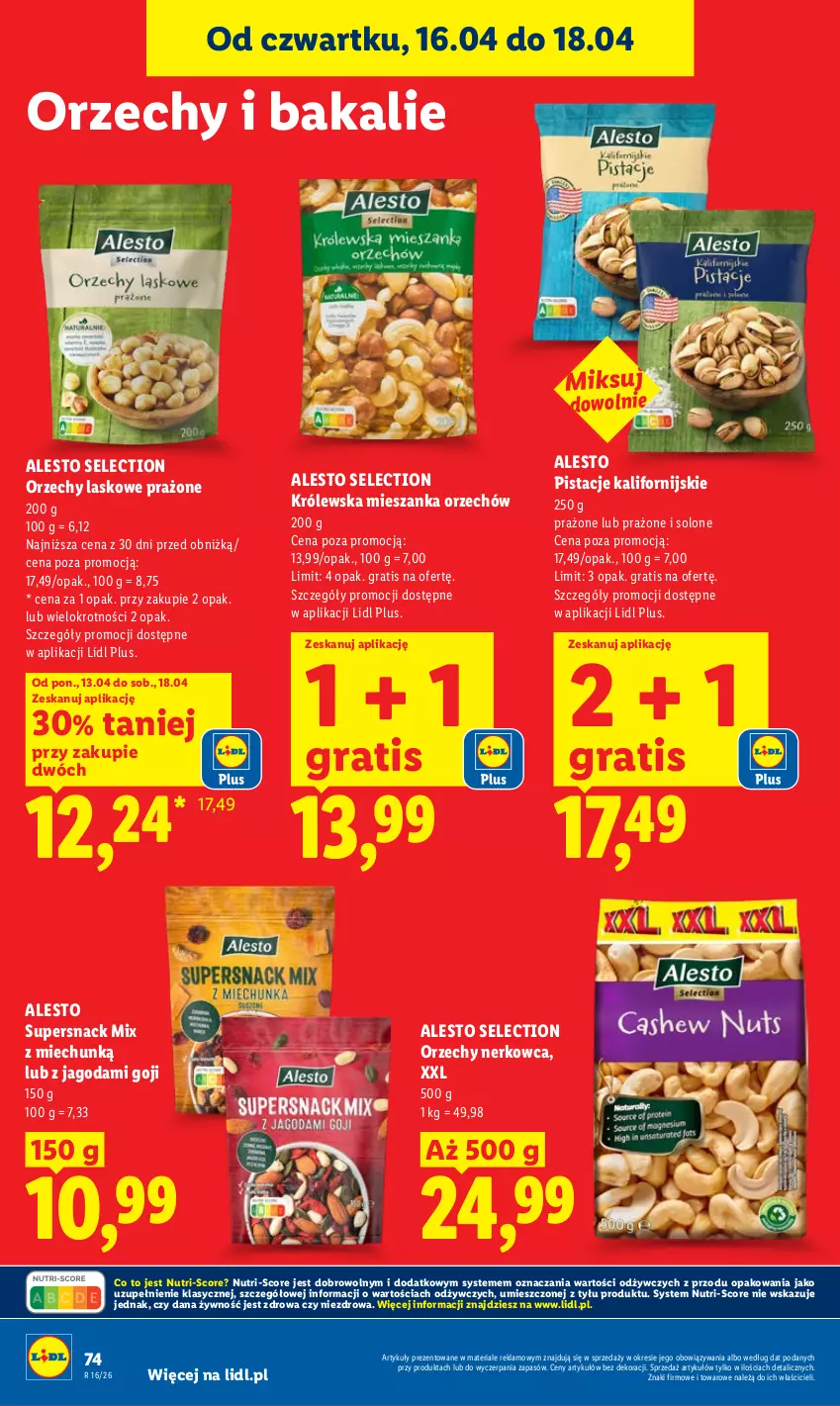 Gazetka promocyjna Lidl - Gazetka ważna od 16.04 do 18.04 - ważna 16.04 do 18.04.2026 - strona 74 - produkty: Gra, Pistacje
