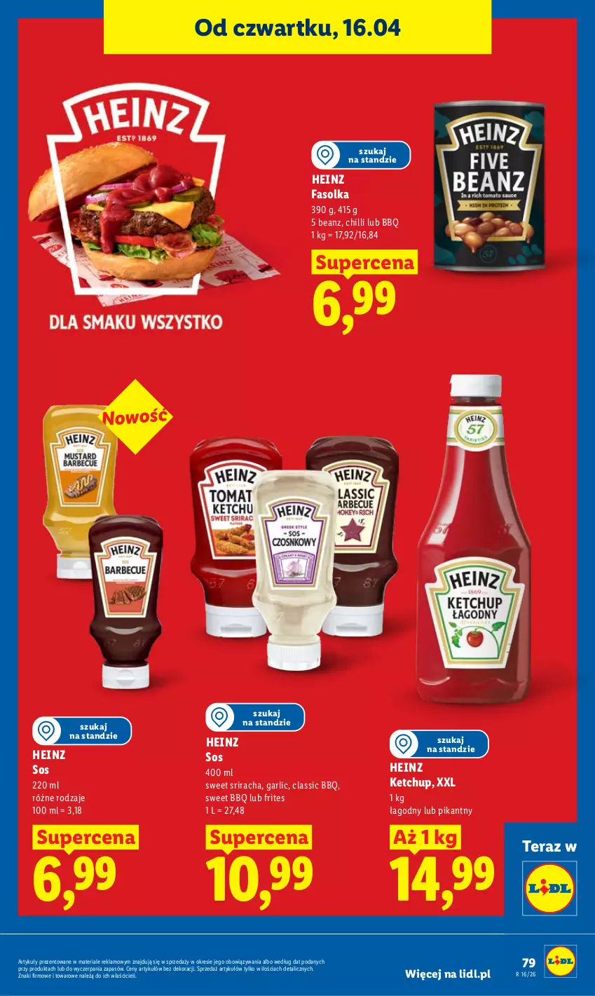 Gazetka promocyjna Lidl - Gazetka ważna od 16.04 do 18.04 - ważna 16.04 do 18.04.2026 - strona 79 - produkty: Fa, Heinz, Ketchup, Sos, Tera
