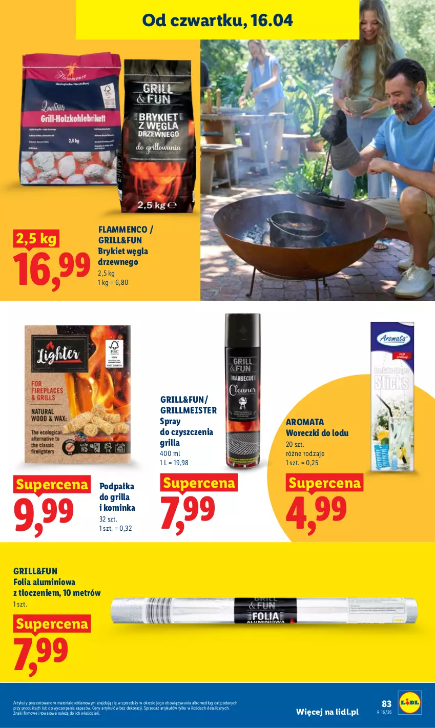 Gazetka promocyjna Lidl - Gazetka ważna od 16.04 do 18.04 - ważna 16.04 do 18.04.2026 - strona 83 - produkty: Folia aluminiowa, Grill, Inka, Spray do czyszczenia, Woreczki do lodu