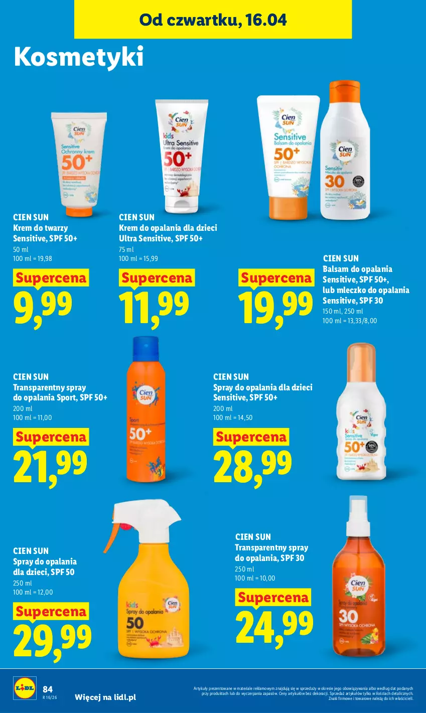 Gazetka promocyjna Lidl - Gazetka ważna od 16.04 do 18.04 - ważna 16.04 do 18.04.2026 - strona 84 - produkty: Dzieci, Krem do twarzy, Mleczko, Por, Sport, Tran