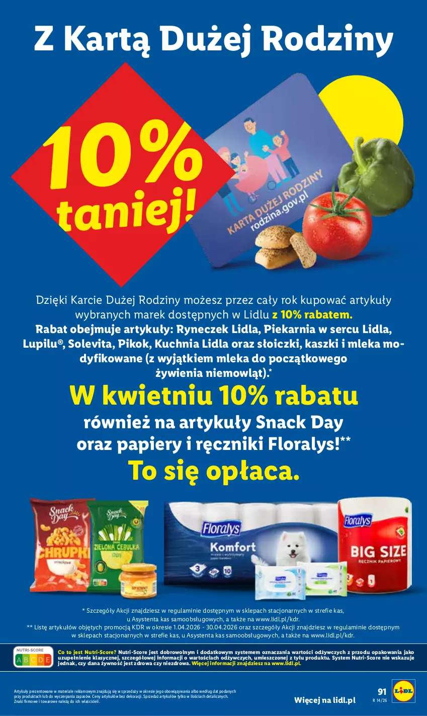 Gazetka promocyjna Lidl - Gazetka ważna od 16.04 do 18.04 - ważna 16.04 do 18.04.2026 - strona 91 - produkty: Flora, Kuchnia, Papier, PIKOK, Ręcznik, Ser, Słoiczki