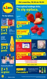 Gazetka promocyjna Lidl - Gazetka ważna od 16.04 do 18.04 - Gazetka - ważna od 18.04 do 18.04.2026 - strona 1 - produkty: Piwa, Sok, Gra, Szynka wieprzowa, Truskawki, Szynka, PIKOK, Pilos, Maliny, Mleczko, Ptasie mleczko, Masło