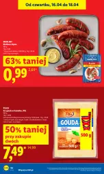 Gazetka promocyjna Lidl - Gazetka ważna od 16.04 do 18.04 - Gazetka - ważna od 18.04 do 18.04.2026 - strona 24 - produkty: Ser, Kawa, Pilos, Morliny, Gouda, Kiełbasa, Kiełbasa śląska
