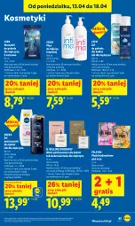 Gazetka promocyjna Lidl - Gazetka ważna od 16.04 do 18.04 - Gazetka - ważna od 18.04 do 18.04.2026 - strona 85 - produkty: Woda perfumowana, Gra, Bell, Perfum, Woda toaletowa, Ziaja, Płyn do higieny intymnej, Woda, Nivea