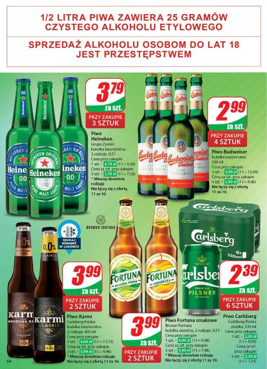 Gazetka promocyjna Dino - ważna 11.06 do 17.06.2025 - strona 50 - produkty: Carlsberg, Fortuna, Gra, Karmi, Piwa, Piwo