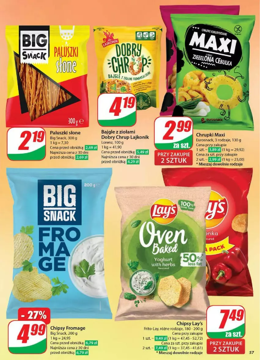 Gazetka promocyjna Dino - ważna 11.06 do 17.06.2025 - strona 53 - produkty: Bajgle, Chipsy, HP, Lajkonik