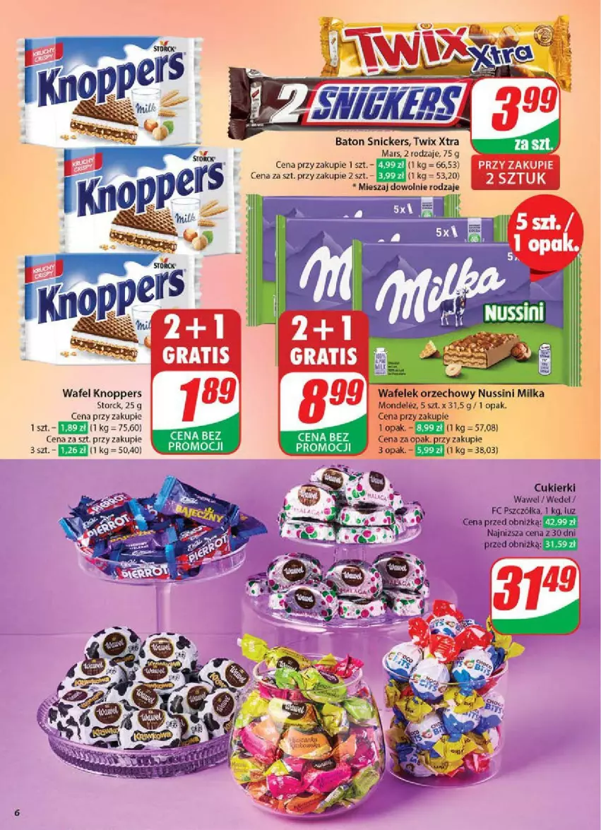 Gazetka promocyjna Dino - ważna 11.06 do 17.06.2025 - strona 56 - produkty: Baton, Cukier, Cukierki, Knoppers, Mars, Milka, Snickers, Twix, Wafelek, Wawel