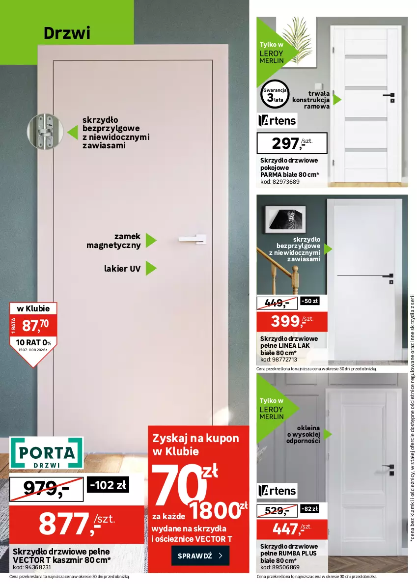 Gazetka promocyjna Leroy Merlin - Gazetka Leroy Merlin - ważna 15.07 do 11.08.2026 - strona 2 - produkty: Drzwi, Klamka, Lakier, LG, Por, Rum, Ser, Skrzydło drzwiowe, Sok