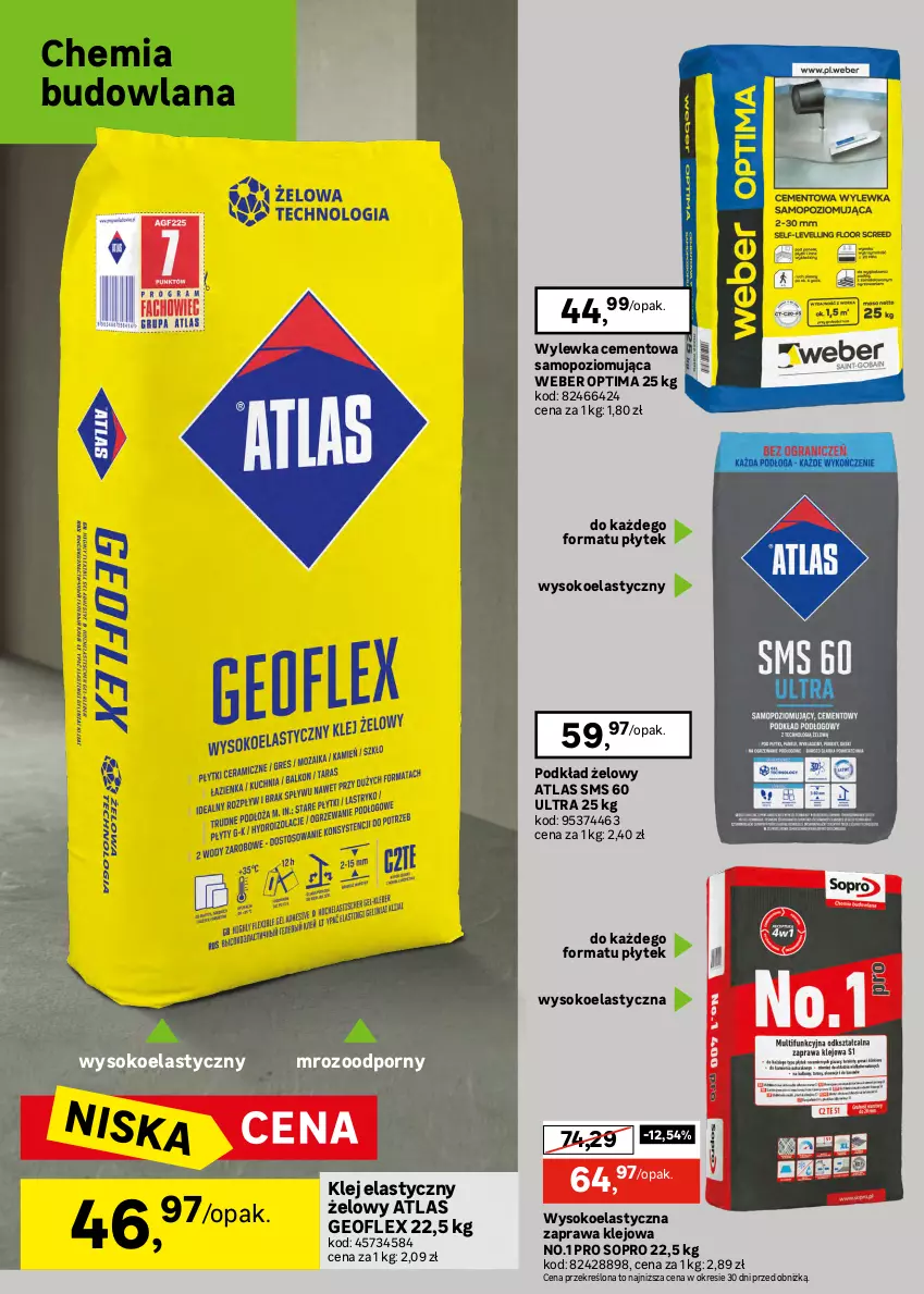 Gazetka promocyjna Leroy Merlin - Gazetka Leroy Merlin - ważna 15.07 do 11.08.2026 - strona 36 - produkty: Cement, Geoflex, Gładź polimerowa, Klej, Klej elastyczny, LANA, Mop, Optima, Podkład, Podkład podłogowy, Por, Sok, Wałek, Zaprawa klejowa