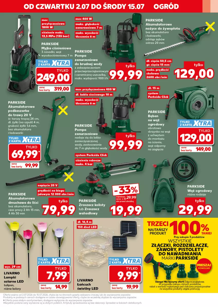 Gazetka promocyjna Kaufland - Kaufland - ważna 02.07 do 15.07.2026 - strona 9 - produkty: Akumulator, Dmuchawa do liści, Ivar, Kasza, Koc, Myjka ciśnieniowa, Noż, Nożyce, Ogród, Parkside, Piec, Sok, Tulipan
