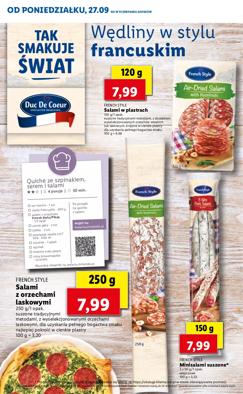 Gazetka promocyjna Lidl - KATALOG W STYLU FRANCUSKIM - ważna 27.09 do 01.10.2021 - strona 10 - produkty: Ciasto francuskie, Czosnek, Kuchnia, Pieprz, PIKOK, Por, Salami, Ser, Szpinak