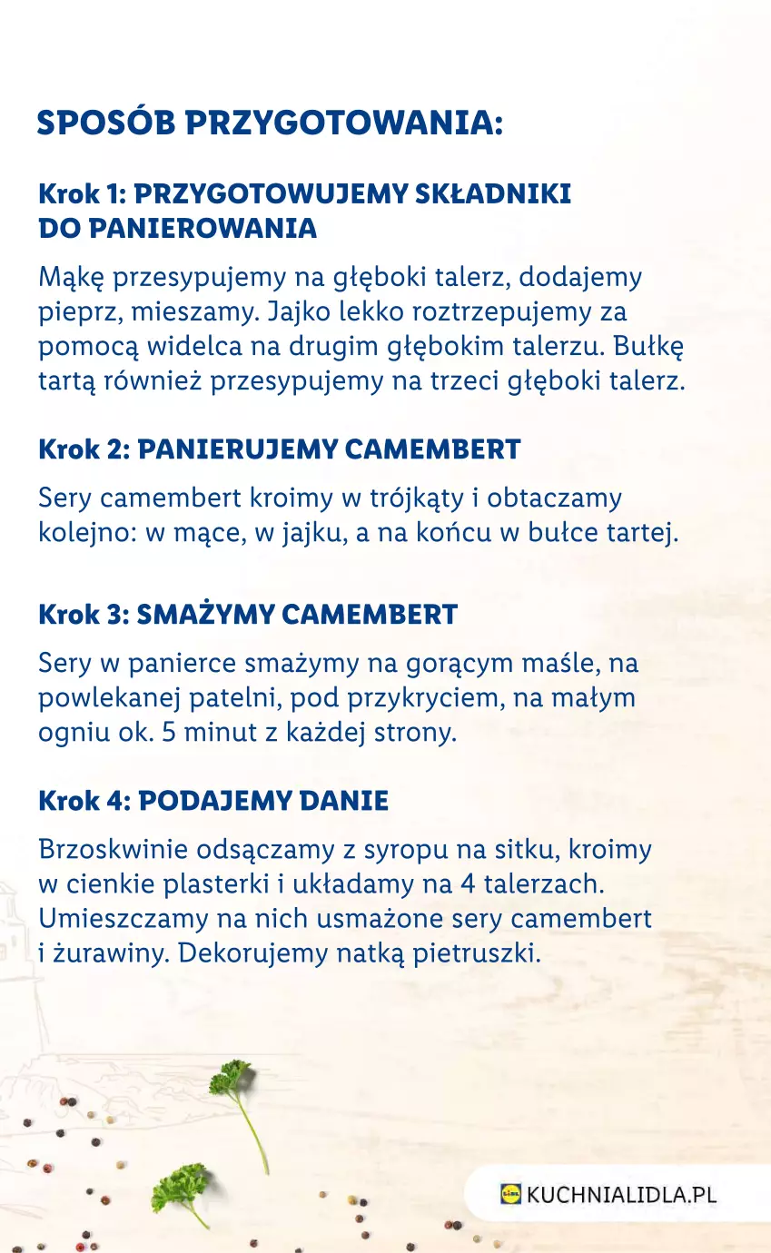 Gazetka promocyjna Lidl - KATALOG W STYLU FRANCUSKIM - ważna 27.09 do 01.10.2021 - strona 5 - produkty: Brzoskwinie, Camembert, Kuchnia, Olej, Pieprz, Plasterki, Ser, Syrop, Talerz