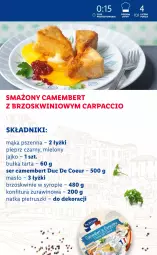 Gazetka promocyjna Lidl - KATALOG W STYLU FRANCUSKIM - Gazetka - ważna od 01.10 do 01.10.2021 - strona 4 - produkty: Ser, Por, Carpaccio, Tarta, Konfitura, Pieprz, Camembert, Mąka, Syrop, Brzoskwinie, Mąka pszenna, Bułka tarta, Natka pietruszki, Wino, Masło, Bułka