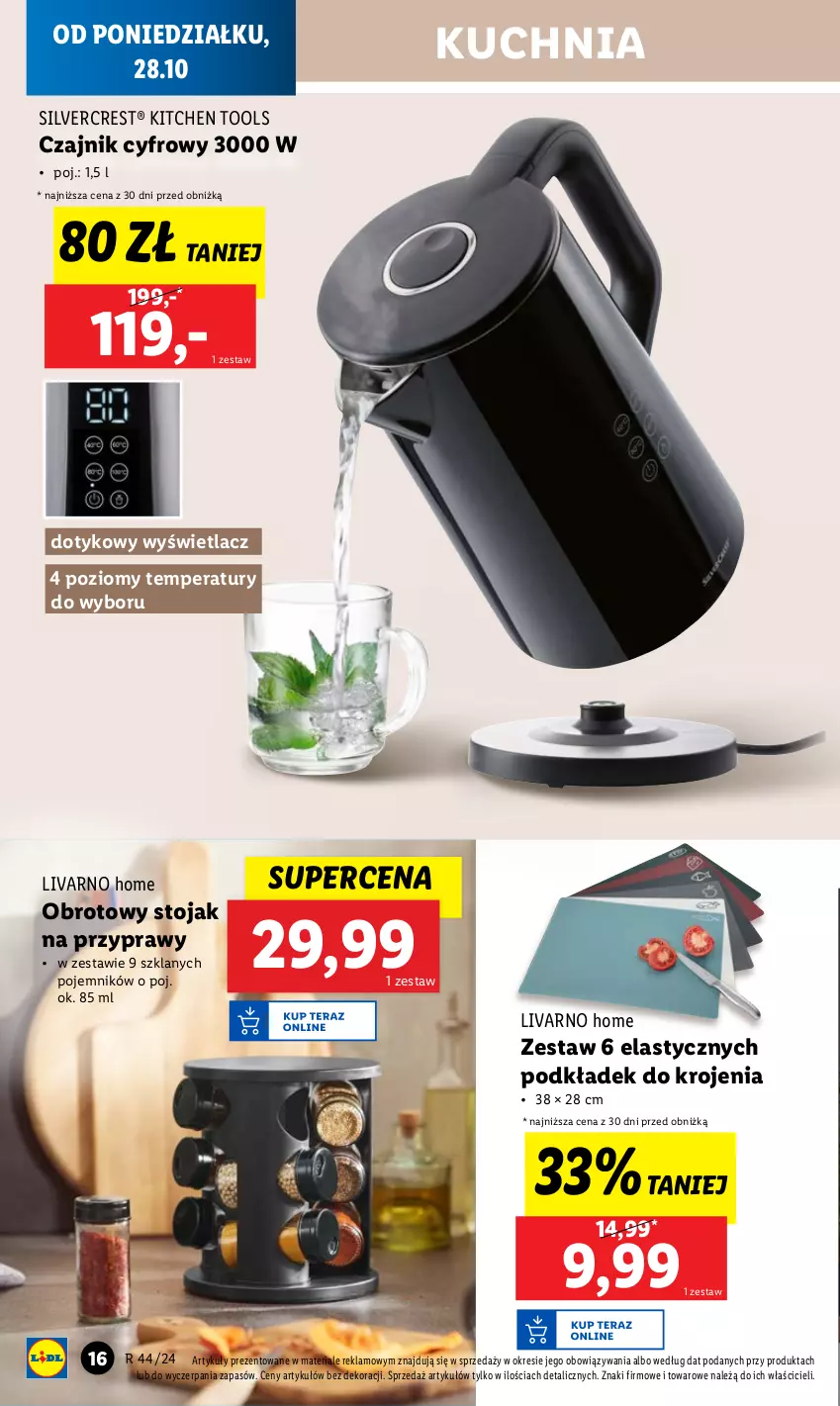 Gazetka promocyjna Lidl - GAZETKA - ważna 28.10 do 02.11.2024 - strona 18 - produkty: Czajnik, Ivar, Kuchnia, Podkład, Pojemnik, Przyprawy, Silvercrest, Stojak