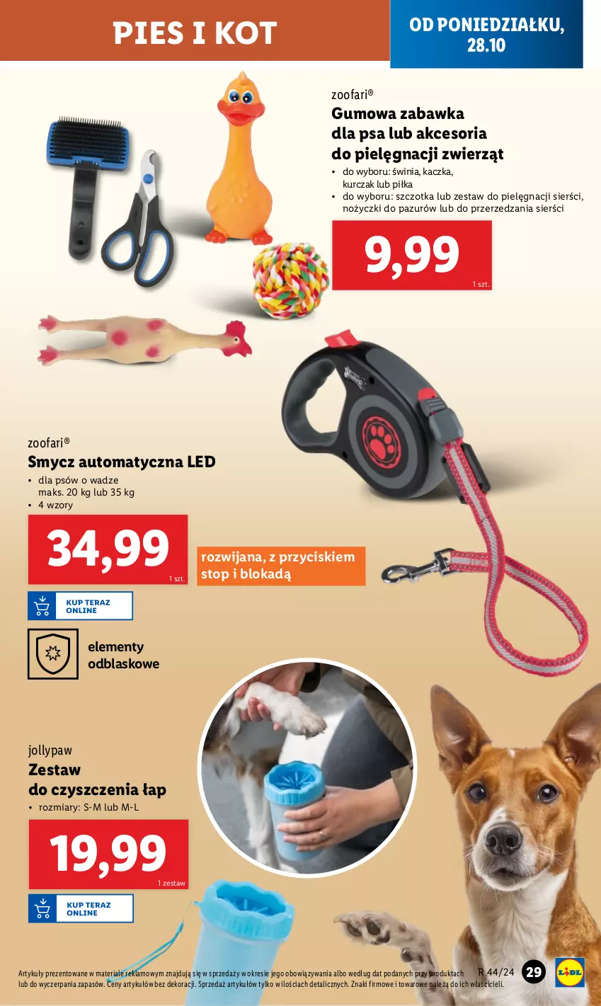 Gazetka promocyjna Lidl - GAZETKA - ważna 28.10 do 02.11.2024 - strona 31 - produkty: Fa, Kaczka, Kurczak, Noż, Nożyczki, Smycz, Szczotka, Top, Zabawka