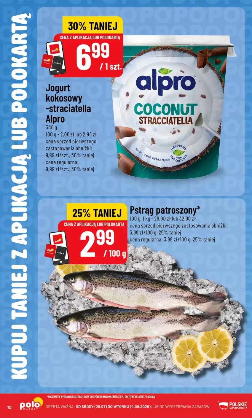Gazetka promocyjna PoloMarket - Katalog Kupuj taniej z POLOappką - ważna 29.07 do 04.08.2026 - strona 10 - produkty: Alpro, Jogurt, Kokos, Pstrąg, Rum