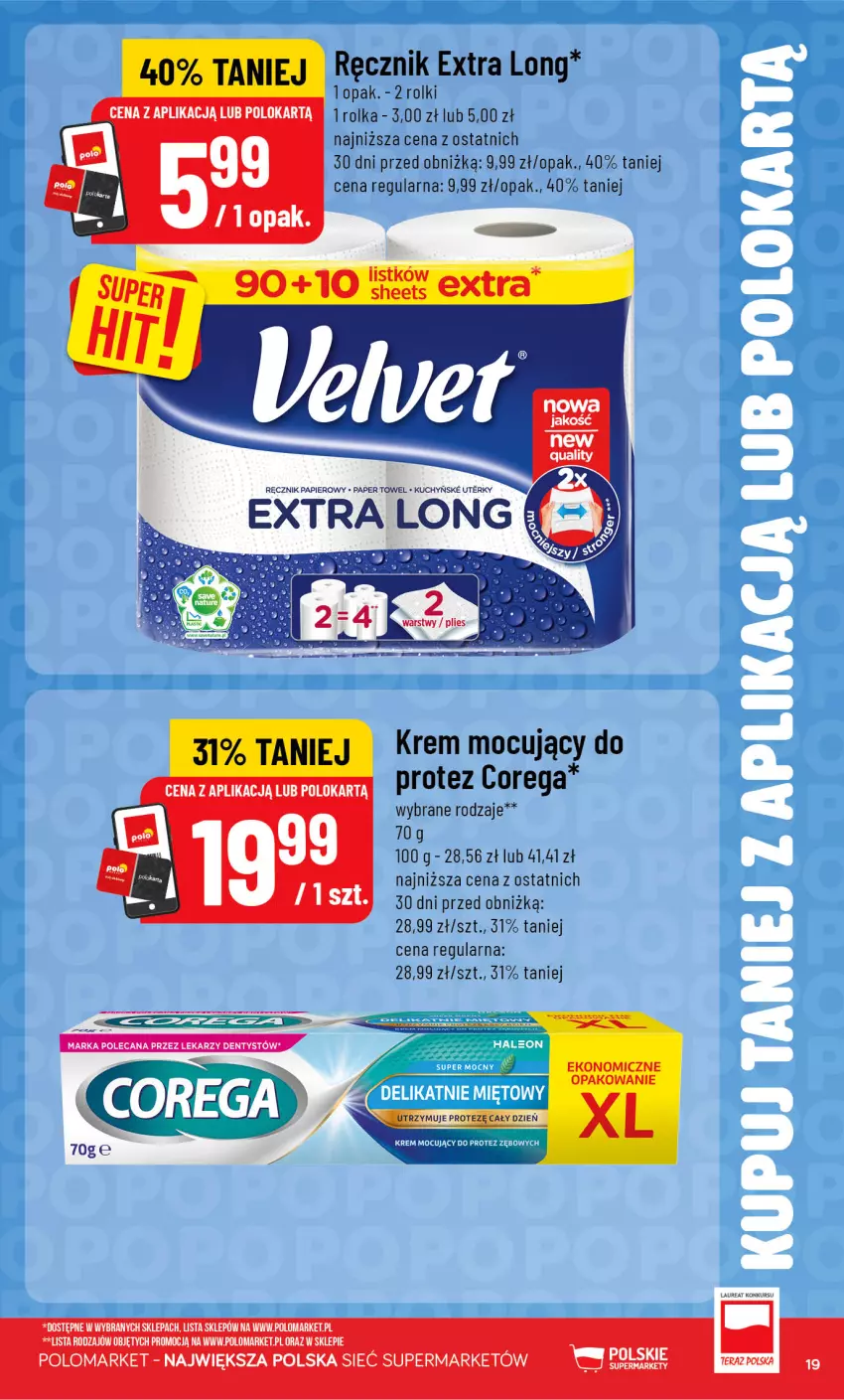 Gazetka promocyjna PoloMarket - Katalog Kupuj taniej z POLOappką - ważna 29.07 do 04.08.2026 - strona 19 - produkty: Corega, Laur, LG, Papier, Ręcznik, Rolki, Tera