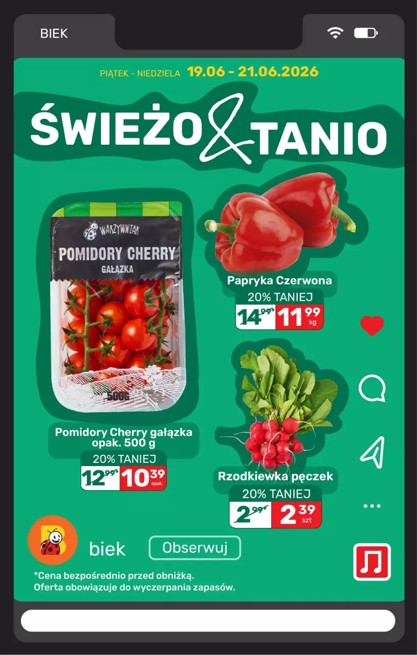 Gazetka promocyjna Biedronka - Gazetka - ważna 19.06 do 26.06.2026 - strona 8 - produkty: Papryka, Papryka czerwona, Pomidory