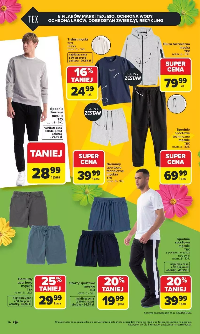 Gazetka promocyjna Carrefour - Gazetka TEX na spotkanie z wiosną - ważna 07.04 do 18.04.2026 - strona 14 - produkty: Dres, Fa, Por, Spodnie, Sport