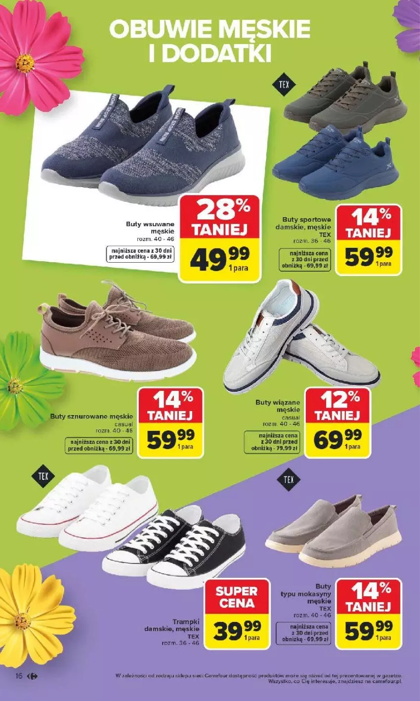 Gazetka promocyjna Carrefour - Gazetka TEX na spotkanie z wiosną - ważna 07.04 do 18.04.2026 - strona 16 - produkty: Buty