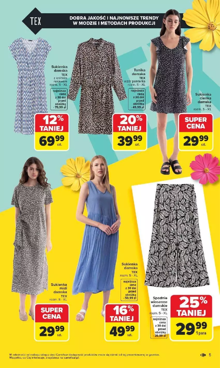 Gazetka promocyjna Carrefour - Gazetka TEX na spotkanie z wiosną - ważna 07.04 do 18.04.2026 - strona 5 - produkty: Sukienka