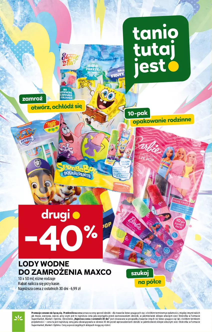 Gazetka promocyjna Stokrotka - Market - ważna 16.07 do 22.07.2026 - strona 18 - produkty: Lody, Mięso, Optima, Owoce, Warzywa