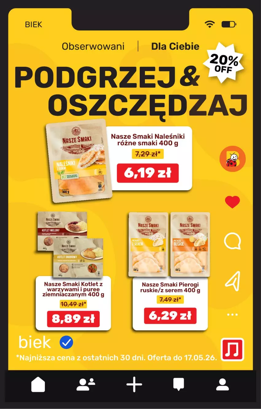 Gazetka promocyjna Biedronka - Gazetka - ważna 15.05 do 22.05.2026 - strona 8 - produkty: Kotlet, Naleśniki, Pierogi, Pur, Ser, Warzywa