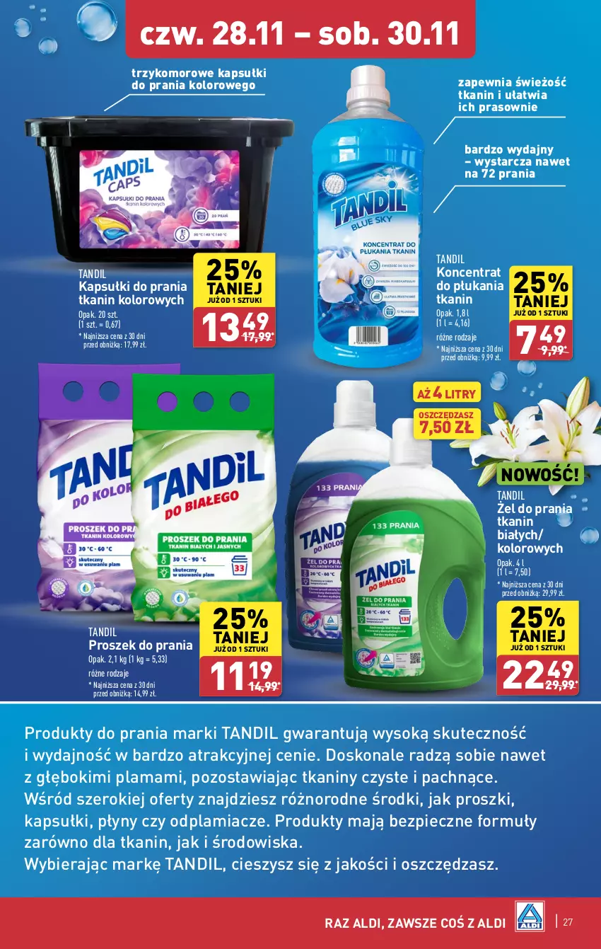 Gazetka promocyjna Aldi - Pełna oferta - ważna 25.11 do 30.11.2024 - strona 27 - produkty: Kapsułki do prania, Odplamiacz, Piec, Proszek do prania, Sok