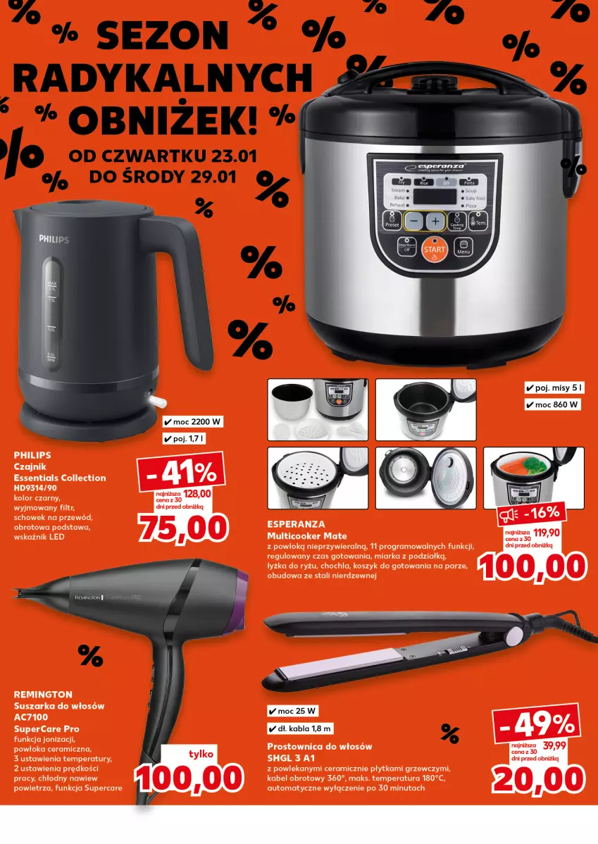 Gazetka promocyjna Kaufland - Kaufland - ważna 23.01 do 29.01.2025 - strona 4 - produkty: Czajnik, Gra, Kosz, Miarka, Philips, Płytka, Prostownica do włosów, Przewód, Remington, Ryż, Ser, Suszarka