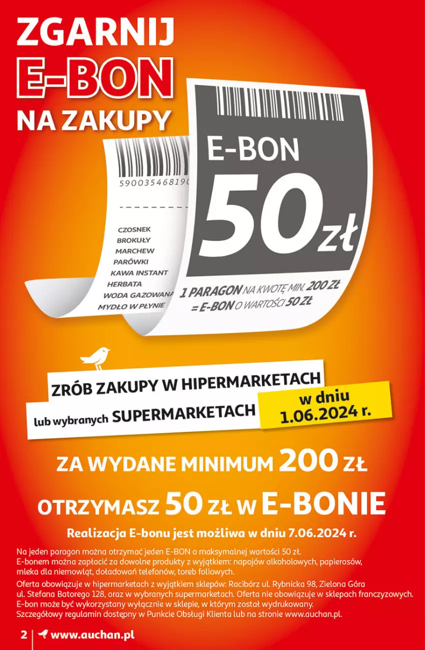 Gazetka promocyjna Auchan - Gazetka CENY W DÓŁ Moje Auchan - ważna 31.05 do 05.06.2024 - strona 2 - produkty: Fa, Papier, Telefon