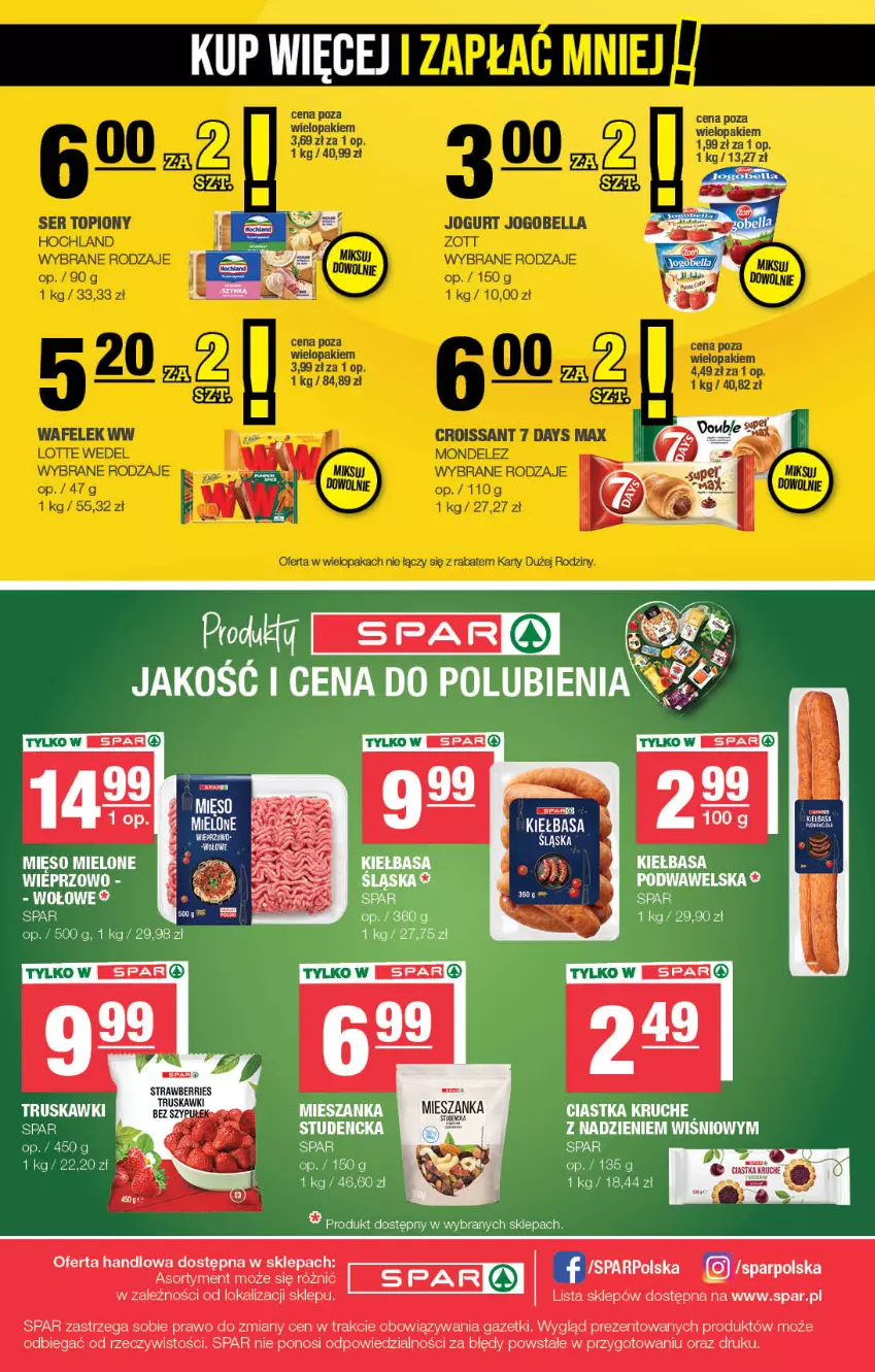 Gazetka promocyjna Spar - Spar - ważna 22.09 do 02.10.2025 - strona 8 - produkty: Ciastka, Kiełbasa, Kiełbasa śląska, Mięso, Mięso mielone, Truskawki