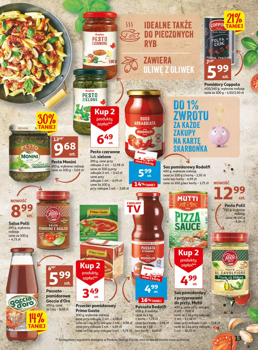 Gazetka promocyjna Auchan - Gazetka Wielkie majowe odkrycia cenowe część #2 Hipermarket Auchan - ważna 04.05 do 10.05.2023 - strona 13 - produkty: Monini, Odol, Pesto, Salsa, Sos, Sos pomidorowy