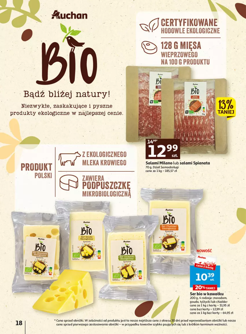 Gazetka promocyjna Auchan - Gazetka Wielkie majowe odkrycia cenowe część #2 Hipermarket Auchan - ważna 04.05 do 10.05.2023 - strona 18 - produkty: Cheddar, Gouda, Kawa, O nas, Ser